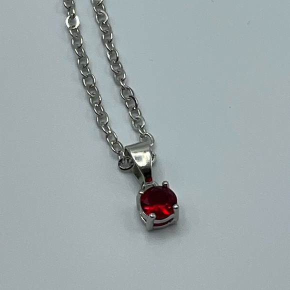 Effy Silver Necklace with Ruby Red Pendant - Picture 1 of 5